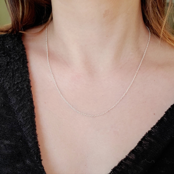 New 18" Dainty 925 Sterling Silver Plated Necklace Chain - Picture 4 of 15